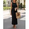 ZESICA Women’s Summer Sleeveless Bodycon Dress 2026 Crewneck Ruched Sexy Mesh Wedding Guest Cocktail Party Maxi Dresses(Black)