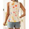 ZESICA Women’s Summer Sleeveless Gingham Tank Tops 2026 Crewneck Tie Front Top Loose Ruffle Peplum Babydoll Blouses(Apricot)