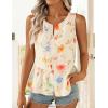 ZESICA Women’s Summer Sleeveless Gingham Tank Tops 2026 Crewneck Tie Front Top Loose Ruffle Peplum Babydoll Blouses(Apricot)