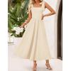ZESICA Women’s Summer Spaghetti Strap Maxi Dress 2026 Tie Shoulder Square Neck Flowy Wedding Guest Party Beach Long Dresses(Apricot)