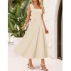 ZESICA Women’s Summer Spaghetti Strap Maxi Dress 2026 Tie Shoulder Square Neck Flowy Wedding Guest Party Beach Long Dresses(Apricot)
