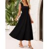 ZESICA Women’s Summer Spaghetti Strap Maxi Dress 2026 Tie Shoulder Square Neck Flowy Wedding Guest Party Beach Long Dresses(Black)