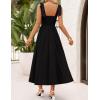 ZESICA Women’s Summer Spaghetti Strap Maxi Dress 2026 Tie Shoulder Square Neck Flowy Wedding Guest Party Beach Long Dresses(Black)