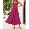 ZESICA Women’s Summer Spaghetti Strap Maxi Dress 2026 Tie Shoulder Square Neck Flowy Wedding Guest Party Beach Long Dresses(Eggplant)