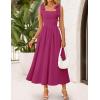 ZESICA Women’s Summer Spaghetti Strap Maxi Dress 2026 Tie Shoulder Square Neck Flowy Wedding Guest Party Beach Long Dresses(Eggplant)