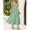 ZESICA Women’s Summer Spaghetti Strap Maxi Dress 2026 Tie Shoulder Square Neck Flowy Wedding Guest Party Beach Long Dresses(Green)