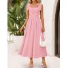ZESICA Women’s Summer Spaghetti Strap Maxi Dress 2026 Tie Shoulder Square Neck Flowy Wedding Guest Party Beach Long Dresses(Pink)