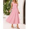 ZESICA Women’s Summer Spaghetti Strap Maxi Dress 2026 Tie Shoulder Square Neck Flowy Wedding Guest Party Beach Long Dresses(Pink)