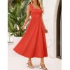 ZESICA Women’s Summer Spaghetti Strap Maxi Dress 2026 Tie Shoulder Square Neck Flowy Wedding Guest Party Beach Long Dresses(Watermelon)