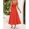 ZESICA Women’s Summer Spaghetti Strap Maxi Dress 2026 Tie Shoulder Square Neck Flowy Wedding Guest Party Beach Long Dresses(Watermelon)