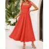 ZESICA Women’s Summer Spaghetti Strap Maxi Dress 2026 Tie Shoulder Square Neck Flowy Wedding Guest Party Beach Long Dresses(Watermelon)