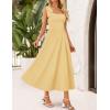 ZESICA Women’s Summer Spaghetti Strap Maxi Dress 2026 Tie Shoulder Square Neck Flowy Wedding Guest Party Beach Long Dresses(Yellow)