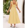 ZESICA Women’s Summer Spaghetti Strap Maxi Dress 2026 Tie Shoulder Square Neck Flowy Wedding Guest Party Beach Long Dresses(Yellow)