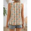 ZESICA Women’s Tie Front Sweater Vest Summer Print Sleeveless Knit Y2k Tank Tops 2026 Trendy Clothes Outfits(Apricot)