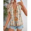 ZESICA Women’s Tie Front Sweater Vest Summer Print Sleeveless Knit Y2k Tank Tops 2026 Trendy Clothes Outfits(Apricot)