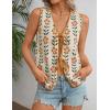 ZESICA Women’s Tie Front Sweater Vest Summer Print Sleeveless Knit Y2k Tank Tops 2026 Trendy Clothes Outfits(Apricot)