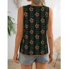 ZESICA Women’s Tie Front Sweater Vest Summer Print Sleeveless Knit Y2k Tank Tops 2026 Trendy Clothes Outfits(Black)