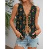 ZESICA Women’s Tie Front Sweater Vest Summer Print Sleeveless Knit Y2k Tank Tops 2026 Trendy Clothes Outfits(Black)