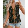 ZESICA Women’s Tie Front Sweater Vest Summer Print Sleeveless Knit Y2k Tank Tops 2026 Trendy Clothes Outfits(Black)