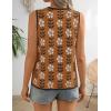 ZESICA Women’s Tie Front Sweater Vest Summer Print Sleeveless Knit Y2k Tank Tops 2026 Trendy Clothes Outfits(Caramel)