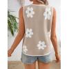 ZESICA Women’s Tie Front Sweater Vest Summer Print Sleeveless Knit Y2k Tank Tops 2026 Trendy Clothes Outfits(Khaki)