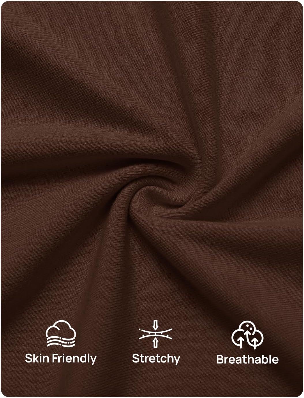 imageZESICA Womens 2026 Spring Long Sleeve Bodycon Dress Mock Neck Wedding Guest Cocktail Party Long Midi DressesBrown