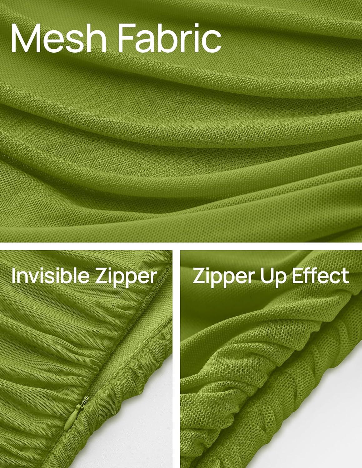 imageZESICA Womens 2026 Summer Ruched Bodycon Dress Sleeveless Backless Ruffle Mermaid Cocktail Wedding Party DressesGreen