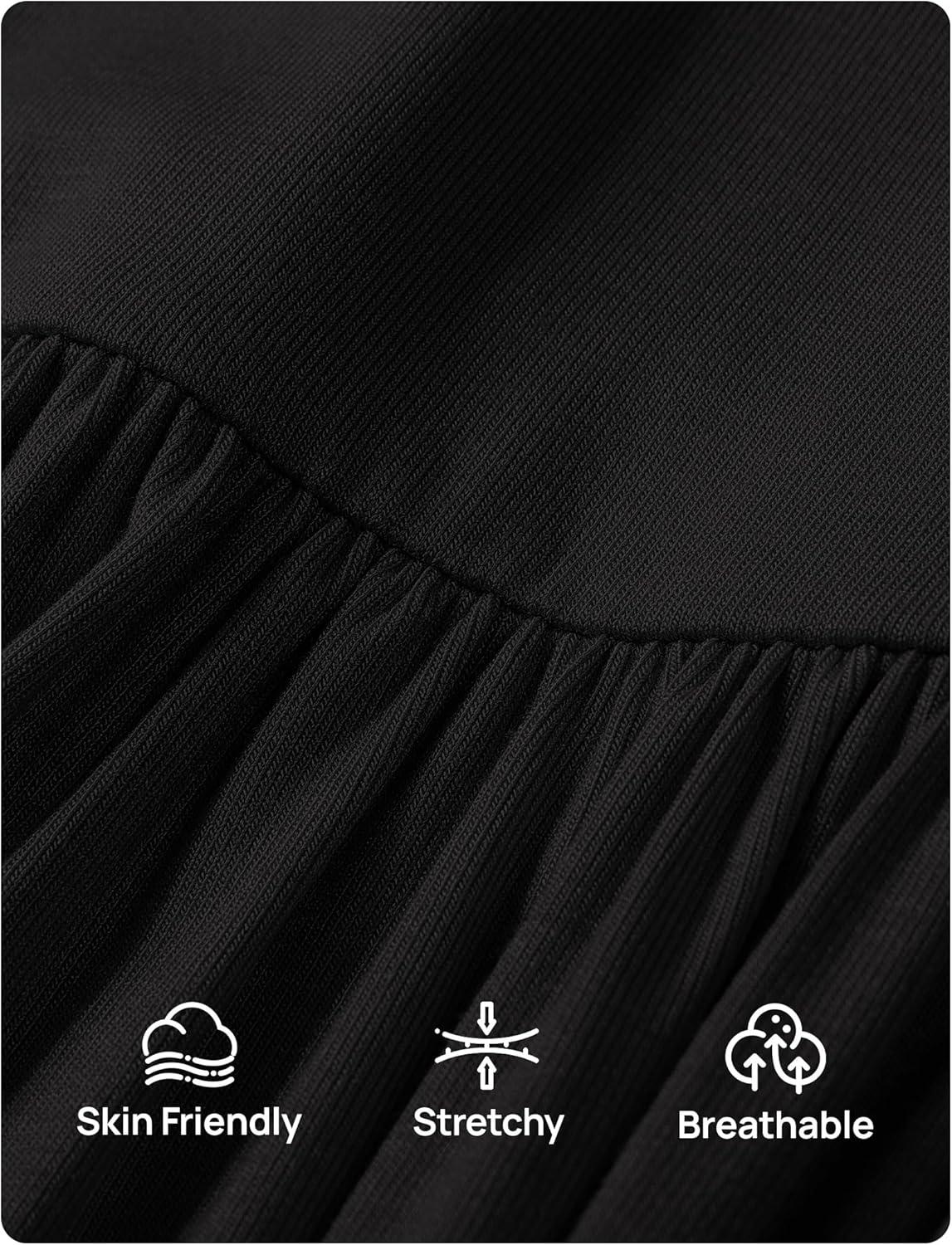 imageZESICA Womens Off The Shoulder Maxi Dress 2026 Summer Sleeveless Casual Slim Swing Pleated Formal Party DressesBlack
