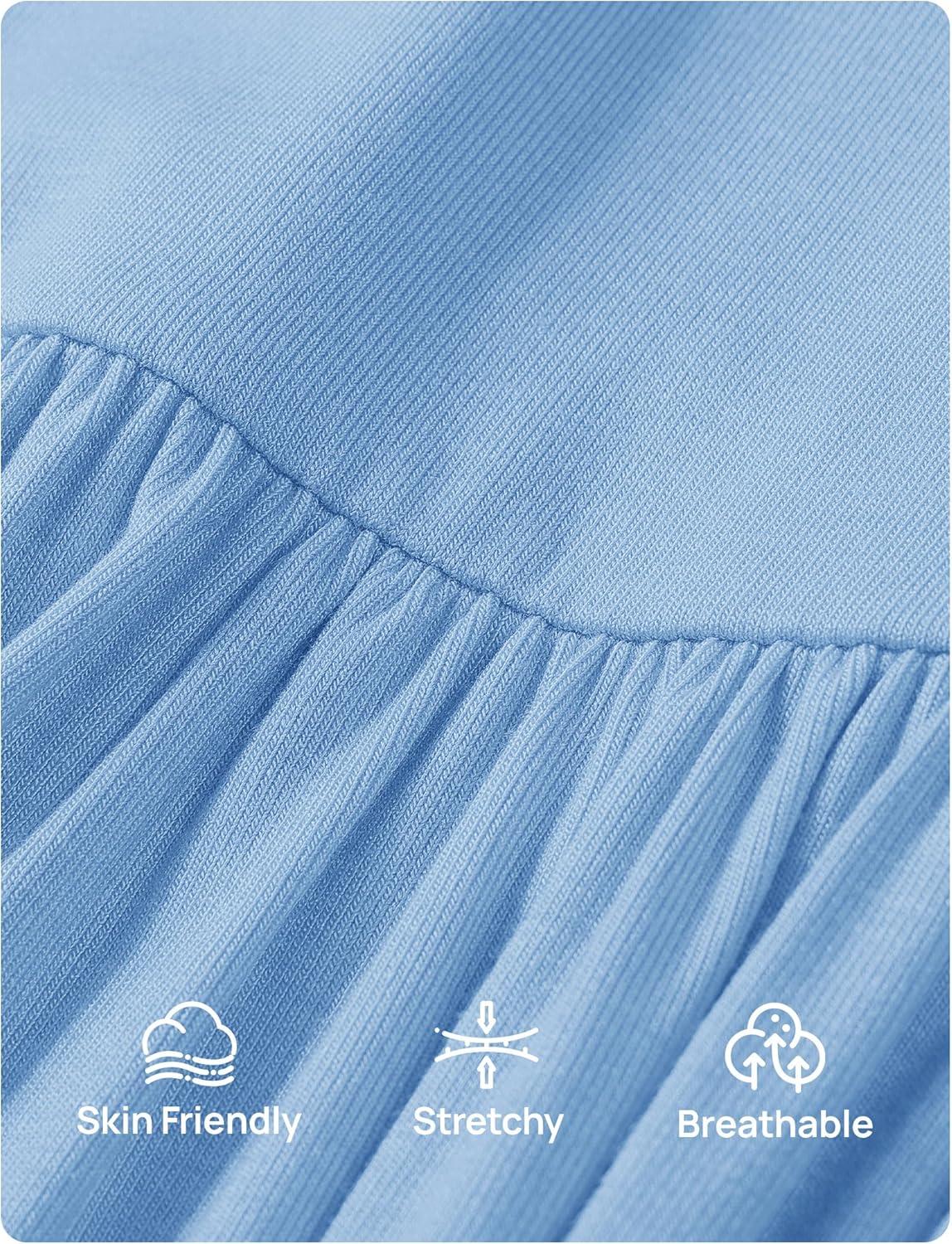 imageZESICA Womens Off The Shoulder Maxi Dress 2026 Summer Sleeveless Casual Slim Swing Pleated Formal Party DressesLight Blue