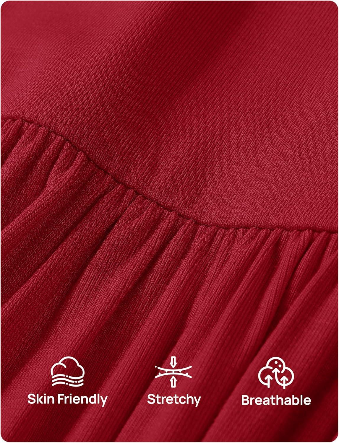 imageZESICA Womens Off The Shoulder Maxi Dress 2026 Summer Sleeveless Casual Slim Swing Pleated Formal Party DressesRed