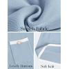 ZESICA Fall Dresses for Women 2026 Long Sleeve Button Color Block Knit Bodycon Short Sweater Dresses with Pockets(Blue)