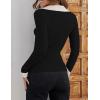 ZESICA Sweaters for Women 2026 Spring Long Sleeve V Neck Ribbed Knit Pullover Tops Casual Slim Fit Basic Tee Shirts(Dim)