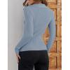 ZESICA Sweaters for Women 2026 Spring Long Sleeve V Neck Ribbed Knit Pullover Tops Casual Slim Fit Basic Tee Shirts(Lightblue)