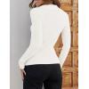 ZESICA Sweaters for Women 2026 Spring Long Sleeve V Neck Ribbed Knit Pullover Tops Casual Slim Fit Basic Tee Shirts(White)