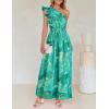ZESICA Women’s 2026 Boho Floral Sleeveless Maxi Dress Ruffle One Shoulder Elatsic High Waist Beach Party Long Dresses(Green)