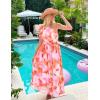 ZESICA Women’s 2026 Boho Floral Sleeveless Maxi Dress Ruffle One Shoulder Elatsic High Waist Beach Party Long Dresses(Orange)