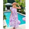 ZESICA Women’s 2026 Boho Floral Sleeveless Maxi Dress Ruffle One Shoulder Elatsic High Waist Beach Party Long Dresses(Purple)