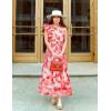 ZESICA Women’s 2026 Boho Floral Sleeveless Maxi Dress Ruffle One Shoulder Elatsic High Waist Beach Party Long Dresses(Red)