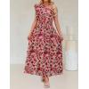 ZESICA Women’s 2026 Boho Floral Sleeveless Maxi Dress Ruffle One Shoulder Elatsic High Waist Beach Party Long Dresses(Vintage Pink)