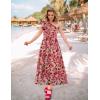 ZESICA Women’s 2026 Boho Floral Sleeveless Maxi Dress Ruffle One Shoulder Elatsic High Waist Beach Party Long Dresses(Vintage Pink)