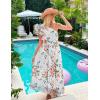 ZESICA Women’s 2026 Boho Floral Sleeveless Maxi Dress Ruffle One Shoulder Elatsic High Waist Beach Party Long Dresses(White)