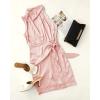 ZESICA Women’s 2026 Fashion Satin Sleeveless Halter Neck Tie Waist Wrap Bodycon Cocktail Party Mini Dress(Lightpink)