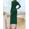 ZESICA Women’s 2026 Spring Long Sleeve Bodycon Dress Mock Neck Wedding Guest Cocktail Party Long Midi Dresses(Green)