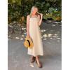 ZESICA Women’s 2026 Summer Boho Sleeveless Maxi Dress Spaghetti Straps Casual Flowy A Line Beach Party Long Dresses(Apricot)