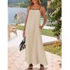 ZESICA Women’s 2026 Summer Boho Sleeveless Maxi Dress Spaghetti Straps Casual Flowy A Line Beach Party Long Dresses(Apricot)