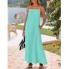 ZESICA Women’s 2026 Summer Boho Sleeveless Maxi Dress Spaghetti Straps Casual Flowy A Line Beach Party Long Dresses(Aqua)