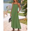 ZESICA Women’s 2026 Summer Boho Sleeveless Maxi Dress Spaghetti Straps Casual Flowy A Line Beach Party Long Dresses(Army Green)