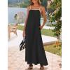 ZESICA Women’s 2026 Summer Boho Sleeveless Maxi Dress Spaghetti Straps Casual Flowy A Line Beach Party Long Dresses(Black)