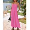 ZESICA Women’s 2026 Summer Boho Sleeveless Maxi Dress Spaghetti Straps Casual Flowy A Line Beach Party Long Dresses(Hot Pink)