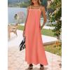 ZESICA Women’s 2026 Summer Boho Sleeveless Maxi Dress Spaghetti Straps Casual Flowy A Line Beach Party Long Dresses(Peach)
